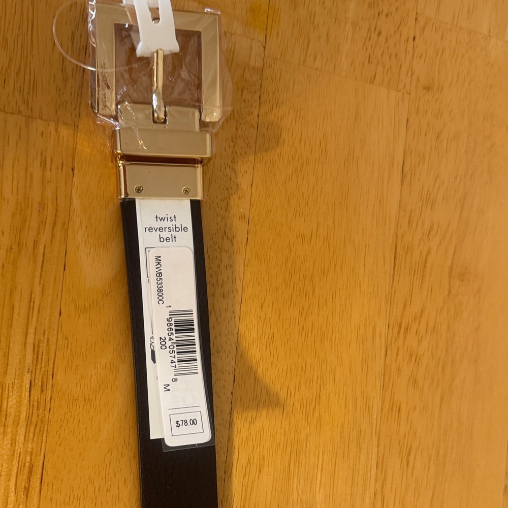 Michael Kors Woman’s  and Gold Twist Reversible Belt